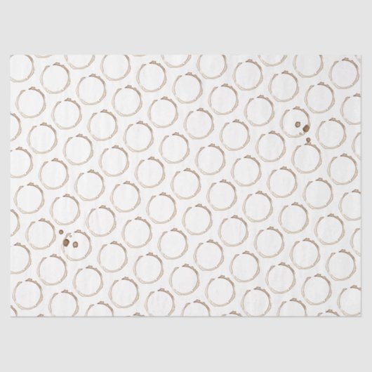 Papier Mousseline Bagues de CAFÉ Blanc Brown Artiste Amusant (Recto)