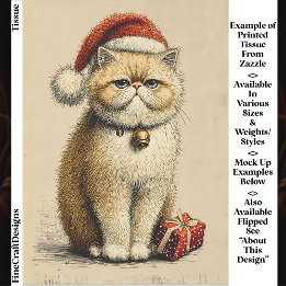 Papier Mousseline Bah Humbug Grincheux Chat de Noël EA9R Découpage