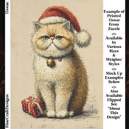 Papier Mousseline Bah Humbug Grumpy Christmas Chat EA9L Découpage