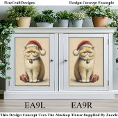 Papier Mousseline Bah Humbug Grumpy Christmas Chat EA9L Découpage