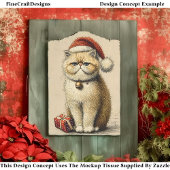 Papier Mousseline Bah Humbug Grumpy Christmas Chat EA9L Découpage