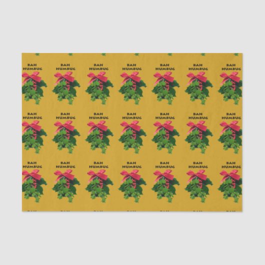 Papier Mousseline Bah Humbug Mistletoe Papier Tissu (Recto)