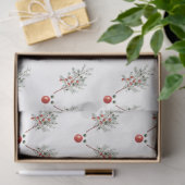 Papier Mousseline Baies de pin à nez rouge Noël (Cadeau)