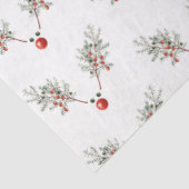 Papier Mousseline Baies de pin à nez rouge Noël (Détail)