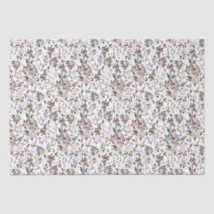 Papier Mousseline Baies Feuilles blanches Aquarelle Élégante Florale