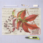 Papier Mousseline Baies Feuilles rouges Botanique (Artisanat)