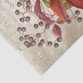 Papier Mousseline Baies Feuilles rouges Chute du feuillage Français  (Détail)