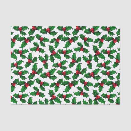 Papier Mousseline Baies Red Holly (Recto)