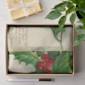 Papier Mousseline Baies rouges blanches et riches Salutation de Noël (Cadeau)