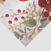 Papier Mousseline Baies rouges d'oiseaux du Cardinal Nord (Détail)