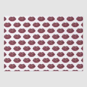 Papier Mousseline Baisers à lèvres rouges blanches