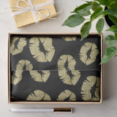 Papier Mousseline Baisers de Parties scintillant d'or en noir (Cadeau)