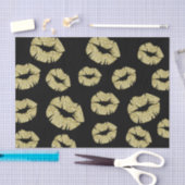 Papier Mousseline Baisers de Parties scintillant d'or en noir (Artisanat)