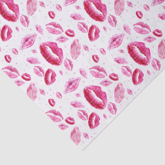 Papier Mousseline Baisers partout (blanc) (Détail)