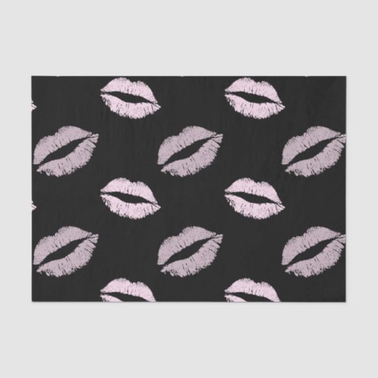 Papier Mousseline Baisers Rose Argenté (Recto)