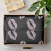 Papier Mousseline Baisers Rose Argenté (Cadeau)
