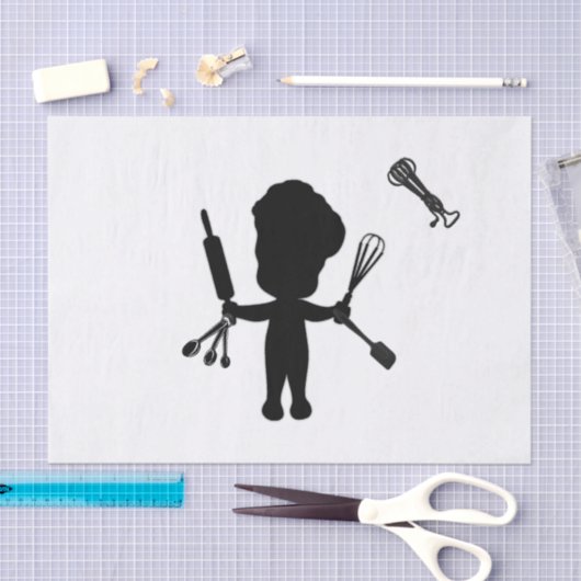 Papier Mousseline Baker Juggles His Utensils (Artisanat)