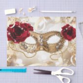 Papier Mousseline Bal masqué d'anniversaire Crème Or (Artisanat)
