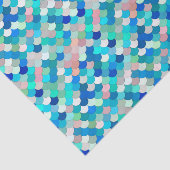 Papier Mousseline Balances de sirène, Aqua, Shell Pink et Cobalt (Détail)