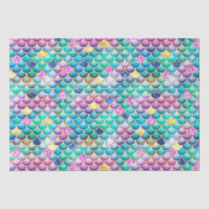 Papier Mousseline Balances de sirène Rainbow Ombre Foil & Gold Parti