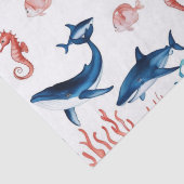 Papier Mousseline baleine blanche sirène marine baleine de requin an (Détail)