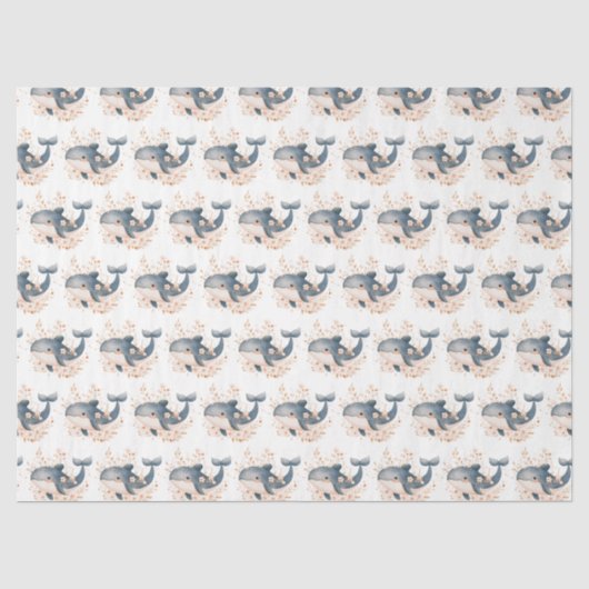 Papier Mousseline Baleine Mignonne (Recto)