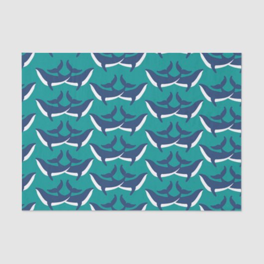 Papier Mousseline Baleines Bleues Bleues Bleues Bleues Bleues Bleues (Recto)