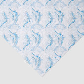 Papier Mousseline Baleines bleues Famille Blanc (Détail)