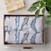 Papier Mousseline Baleines d'eau (Cadeau)