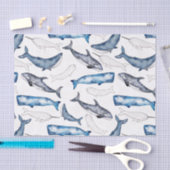 Papier Mousseline Baleines d'eau (Artisanat)