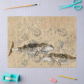 Papier Mousseline Baleines et découpage floral Abstrait (Artisanat)