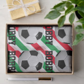 Papier Mousseline Balle de football Noël Ajouter le nom Bande rouge  (Cadeau)