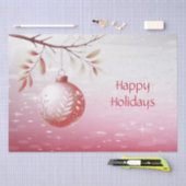 Papier Mousseline Balle de Noël rose (Artisanat)