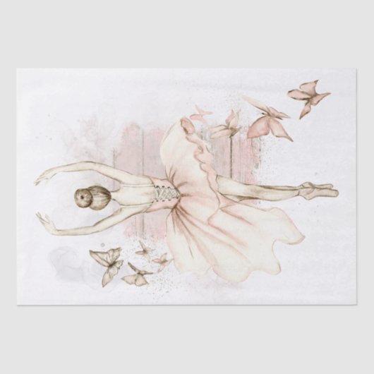 Papier Mousseline Ballerina Butterfly Watercolor Decoupage (Recto)