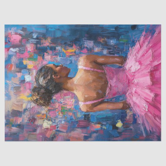Papier Mousseline Ballerina dans une Découpage Peinture Tutu Rose Ch (Recto)