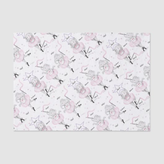 Papier Mousseline Ballerina Elephant Dance Considérant (Recto)