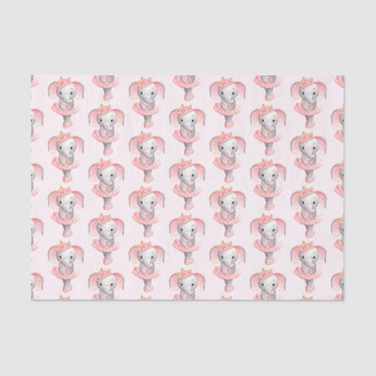 Papier Mousseline Ballerina Motif bleu rose et gris (Recto)