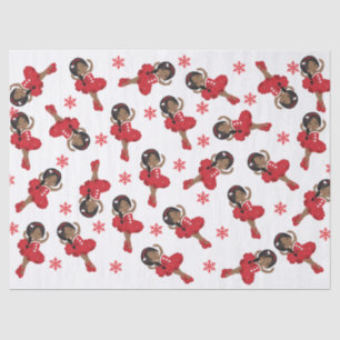 Papier Mousseline Ballerina noire dans le papier Tissu Tutu rouge