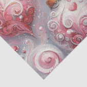 Papier Mousseline Balles de Noël Tourbillonne à blanc Découpage rose (Détail)