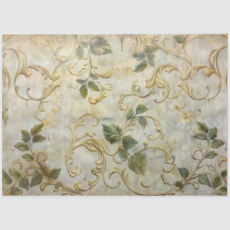 Papier Mousseline Balles d'or et Feuilles