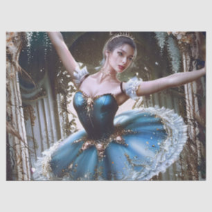 Papier Mousseline Ballet Dancer dans un bleu Tutu Birthday Cadeau