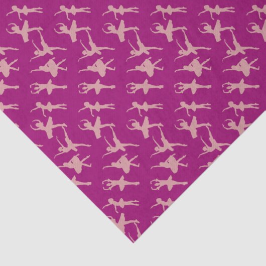 Papier Mousseline Ballet Dancers Ballerina Pattern Burgundy (Détail)