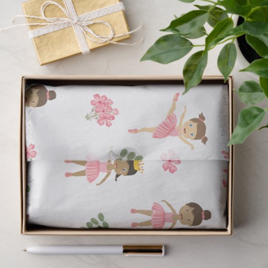 Papier Mousseline Ballet Pink Ballerinas Motif dansant (Cadeau)