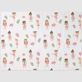 Papier Mousseline Ballet Pink Ballerinas Motif dansant (Recto)