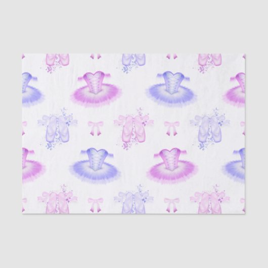 Papier Mousseline Ballet rose et violet Anniversaire Chaussures Tutu (Recto)