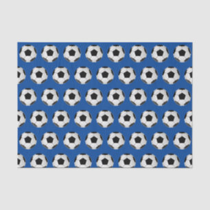 Papier Mousseline Ballon de football blanc et bleu noir