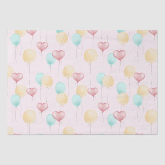 Papier Mousseline Ballons Bébés doux (Recto)