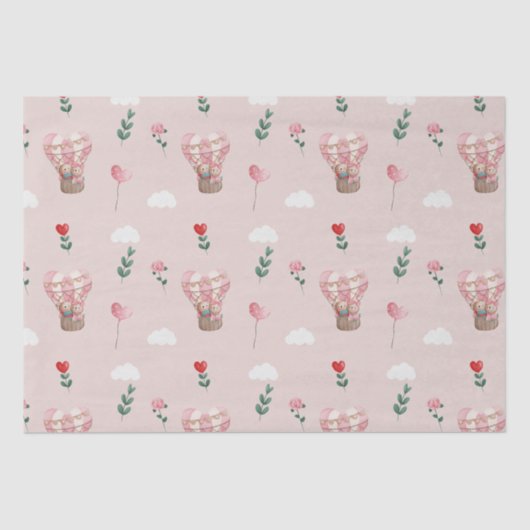 Papier Mousseline Ballons cadeau Ours en peluche mignon Saint Valent (Recto)