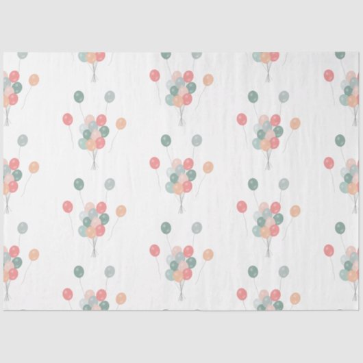 Papier Mousseline Ballons colorés Pastel Party (Recto)