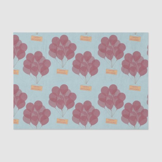 Papier Mousseline Ballons d'anniversaire heureux (Recto)